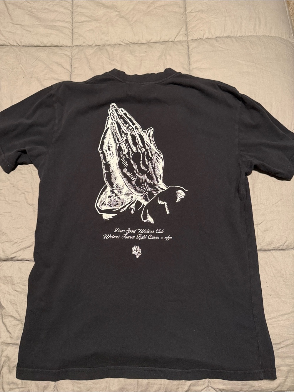 Darc Sport Black Short Sleeve Tee with White Praying Hands Graphic